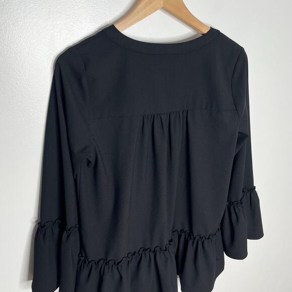 Tuckernuck Pomander Place Crepe Kenzo Top Womens Small Black Minimalist Preppy - Picture 6 of 9